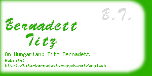 bernadett titz business card